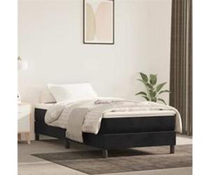 vidaXL Matelas de lit à ressorts ensachés noir 90x210 cm epaisseur 20 cm velours,matelas,matelas de lit,matelas à sommier tapissier, G