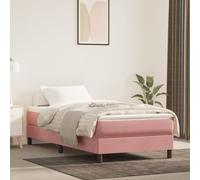 vidaXL Matelas de lit à ressorts ensachés rose 80x210x20 cm velours
