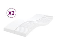 vidaXL Matelas en mousse 2 pcs blanc 80x200 cm 7 zones dureté 20 ILD