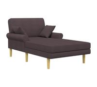 vidaXL Méridienne Marron foncé Tissu
