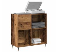 vidaXL Meuble à vinyles Bois ancien 85 x 38 x 89 cm Bois d'ingénierie | Ce meuble au style vintage ajoute une touche moderne à ta maison, Trois grands compartiments pour tout garder bien rangé,