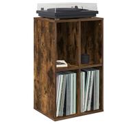vidaXL Meuble à vinyles Chêne fumé 44,5 x 36,5 x 74,5 cm
