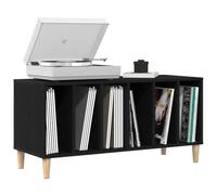 vidaXL Meuble à vinyles Chêne Noir 100 x 38 x 48 cm Bois d'ingénierie, Cabinet Moderne pour Salon, Meuble de Rangement rectangulaire, Solide Support en Bois, Organiseur Gain de Place