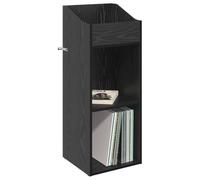 vidaXL Meuble à vinyles Chêne Noir 36 x 36 x 95,5 cm Bois d'ingénierie