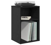 vidaXL Meuble à vinyles Chêne Noir 38 x 33 x 61 cm Bois d'ingénierie