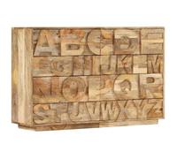vidaXL Meuble alphabétique en manguier massif 6 tiroirs 120x35x79 cm Brun G