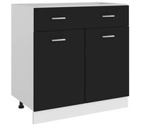 vidaXL Armoire de Plancher à tiroir Noir 80x46x81,5 cm Bois ingénierie