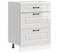 vidaXL Meuble Bas de Cuisine « Kalmar » Bois d'ingénierie Blanc Brillant