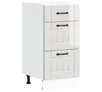 vidaXL Meuble Bas de Cuisine « Lucca » Bois d'ingénierie Blanc Brillant