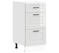 vidaXL Meuble Bas de Cuisine « Porto » Bois d'ingénierie Blanc Brillant