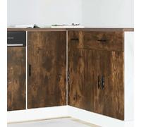 vidaXL Meuble bas lavabo Chêne Fumé Bois Ingénierie