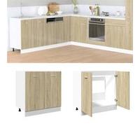 vidaXL Meuble bas "Lyon" Chêne Sonoma 80 x 46 x 81,5 cm Bois d'ingénierie 849612 Marron G