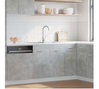 vidaXL Meuble bas Lyon – Armoire sous-évier Gris béton, Bois d’ingénierie, 80x46x81,5 cm