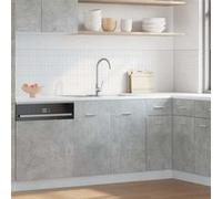 vidaXL Meuble bas Lyon, Gris Béton, 80x46x81,5 cm, Bois d’ingénierie, Idéal pour cuisine et salle de bain, Armoire 856076 Gris G