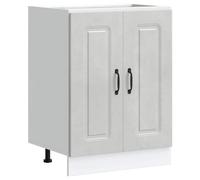 vidaXL Meuble Bas pour évier Kalmar Gris béton Bois d'ingénierie, Meuble Bas de Cuisine, Meuble Bas de Cuisine avec Porte