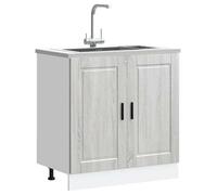 vidaXL Meuble bas pour évier Porto – Sonoma gris en bois d'ingénierie