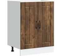 vidaXL Meuble de base de lavabo Lucca chêne fumé bois d'ingénierie