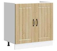 vidaXL Meuble de Base de lavabo Lucca chêne Sonoma Bois d'ingénierie, Meuble Bas de Cuisine avec tiroirs et porte