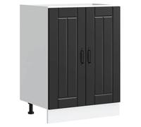 vidaXL Meuble de Base de lavabo Lucca Noir Bois d'ingénierie, Meuble Bas de Cuisine, Meuble Bas à tiroir de Cuisine, Meuble Bas de Cuisine avec Porte