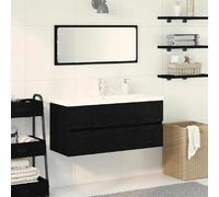 vidaXL Meuble de Lavabo de Salle de Bain Chêne noir 100 x 39 x 62 cm