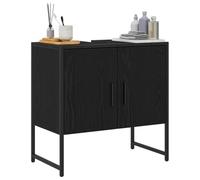 vidaXL Meuble de Lavabo de Salle de Bain Chêne Noir 60 x 30 x 60 cm, Rangement Moderne Salle de Bain, Étagères Rectangulaires Murales, Cabinet Compact, Design Pratique pour Maison