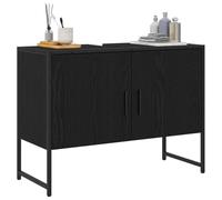vidaXL Meuble de Lavabo de Salle de Bain Chêne Noir 80 x 30 x 60 cm, Rangement Moderne Salle de Bain, Étagères Rectangulaires Murales, Cabinet Compact, Design Pratique pour Maison