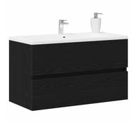 vidaXL Meuble de Lavabo de Salle de Bain Chêne Noir 80 x 38,5 x 45 cm, Solution de Rangement Chic, Meuble de Salle de Bain rectangulaire, unité Moderne, déco Fonctionnelle et stylée
