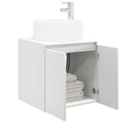 vidaXL Meuble de lavabo Mural Blanc Brillant 49,5 x 44,5 x 65,5 cm,
