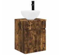 vidaXL Meuble de lavabo Mural Chêne fumé 39 x 35 x 63 cm,