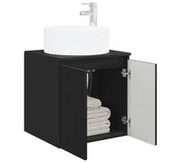 vidaXL Meuble de lavabo Mural Noir 49,5 x 44,5 x 65,5 cm,