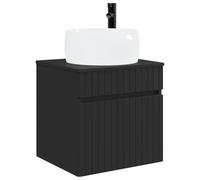 vidaXL Meuble de lavabo Mural Noir 49 x 44,5 x 66 cm Bois d'ingénierie,