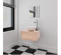 vidaXL Meuble Salle de bain 4 pcs Beige