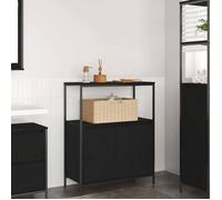 vidaXL Meuble de salle de bain avec étagères chêne noir 76,5x35x95 cm, armoire de rangement de salle de bain, armoire de 861917