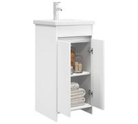 vidaXL Meuble de Salle de Bain avec évier Blanc 42 x 40 x 84,5 cm, Mobilier de Salle de Bain, unités de Rangement Modernes, Ensemble Fonctionnel, étagères contemporaines, Style Tendance