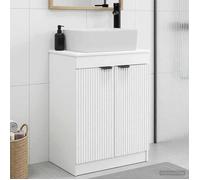 vidaXL Meuble de salle de bain avec évier Blanc 54 x 35 x 83 cm 890158