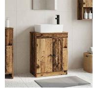 vidaXL Meuble de salle de bain avec évier Bois ancien 54 x 35 x 83 cm 890136