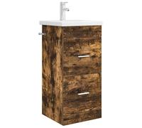 vidaXL Meuble de Salle de Bain avec évier Chêne fumé 42 x 40 x 84,5 cm, Unités de Salle de Bain Modernes abordables, mélange d'efficacité, rangements élégants et Solutions compacts