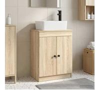 vidaXL Meuble de Salle de Bain avec évier Chêne Sonoma 54 x 35 x 83 cm, Meuble de Salle de Bain Moderne, Rangement Compact, Bois Technique, unité Pratique, Solution Efficace sous évier, Style Minimal