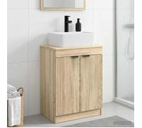 vidaXL Meuble de Salle de Bain avec évier Chêne Sonoma 54 x 35 x 83 cm, Rangement Moderne pour Salle de Bain, Meuble sous lavabo, Bois Technique, Essentiels Pratiques, Solutions d'organisation