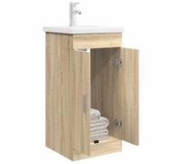 vidaXL Meuble de Salle de Bain avec évier Chêne Sonoma, Organisation de Salle de Bain, mobilier Moderne, unité de Rangement et étagère, déco contemporaine pour Essentiels
