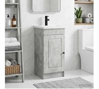 vidaXL Meuble de Salle de Bain avec évier Gris béton 42 x 40 x 84,5 cm, Ensemble de Meubles de Salle de Bain, Solutions de Rangement Modernes, Accessoires minimalistes, Gain de Place pour déco