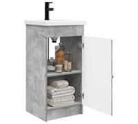 vidaXL Meuble de Salle de Bain avec évier Gris béton 42 x 40 x 84,5 cm, Ensemble de Meubles de Salle de Bain Moderne, Rangement en Bois, lavabo élégant, Design Pratique