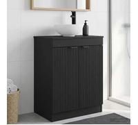 vidaXL Meuble de salle de bain avec évier Noir 54 x 35 x 83 cm 890139