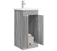 vidaXL Meuble de Salle de Bain avec évier Sonoma Gris, Organisation de Salle de Bain, mobilier Moderne, unité de Rangement et étagère, déco contemporaine pour Essentiels