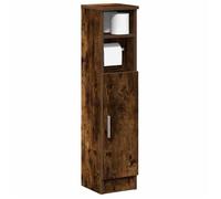 vidaXL Meuble de salle de bain avec porte-rouleau chêne fumé, meuble de rangement de salle de bain, armoire de bain, armoire 858501