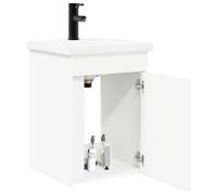 vidaXL Meuble de salle de bain avec robinet Blanc 42 x 40 x 74,5 cm, Organisateur de salle de bain, ensemble moderne, meuble compact, cabinet pratique, gain de place, déco stylée