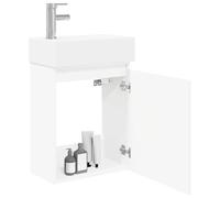 vidaXL Meuble de Salle de Bain avec Robinet Blanc 45,5 x 25,5 x 84 cm,