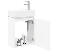 vidaXL Meuble de Salle de Bain avec Robinet Blanc 45,5 x 25,5 x 84 cm,