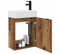 vidaXL Meuble de Salle de Bain avec Robinet Bois Ancien, Armoire de Bain Tendance, Meuble de Rangement Moderne, Organisateur Malin, Support astucieux et Gain de Place