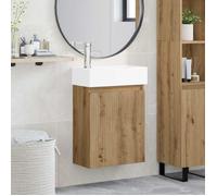 vidaXL Meuble de salle de bain avec robinet Chêne artisanal 889450
